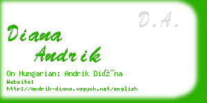 diana andrik business card